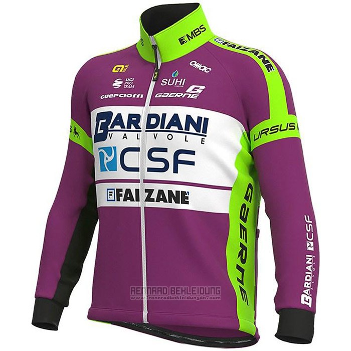 2020 Fahrradbekleidung Bardiani Csf Volett Grun Trikot Langarm und Tragerhose